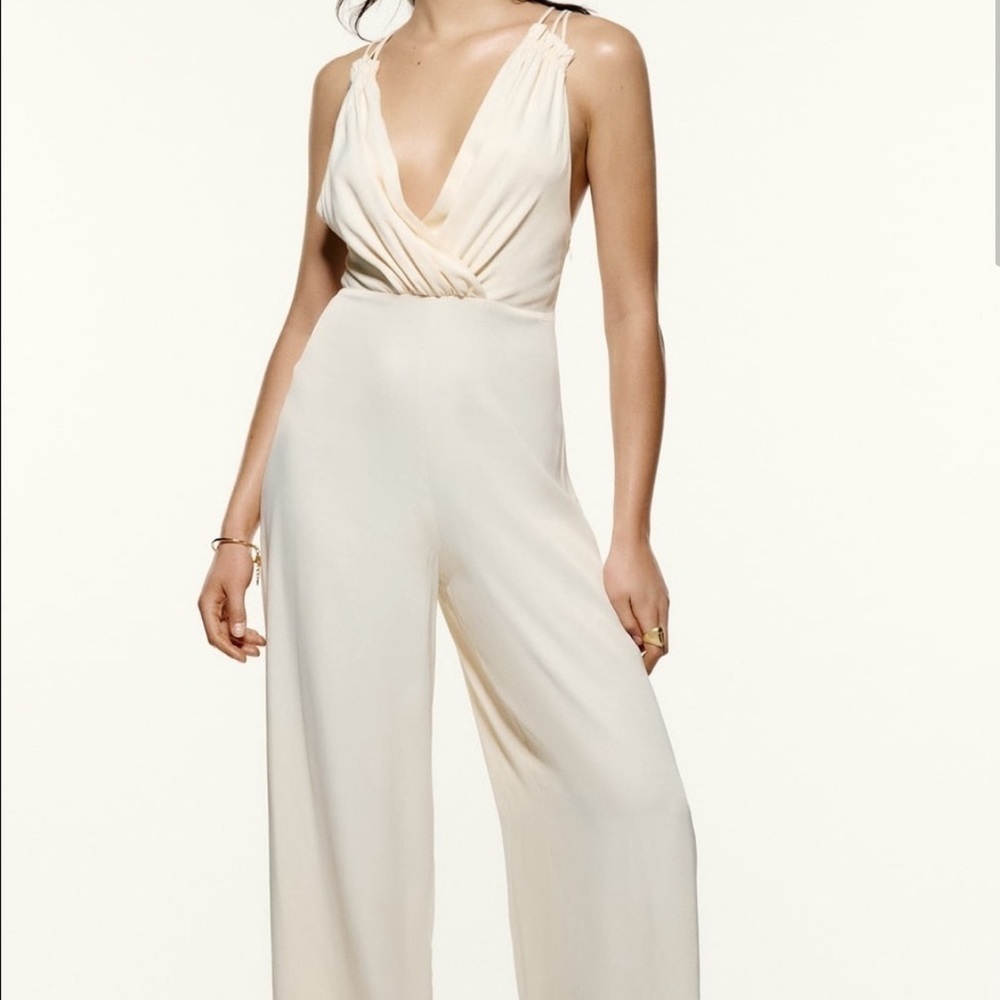 ZARA Crossover Satin Effect Jumpsuit BNWT
